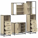 vidaXL Ensemble de meubles de salle de bain 4 Pièces chêne sonoma