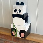 Set de 3 boîtes cadeaux 'panda'  noir & blanc clairefontaine