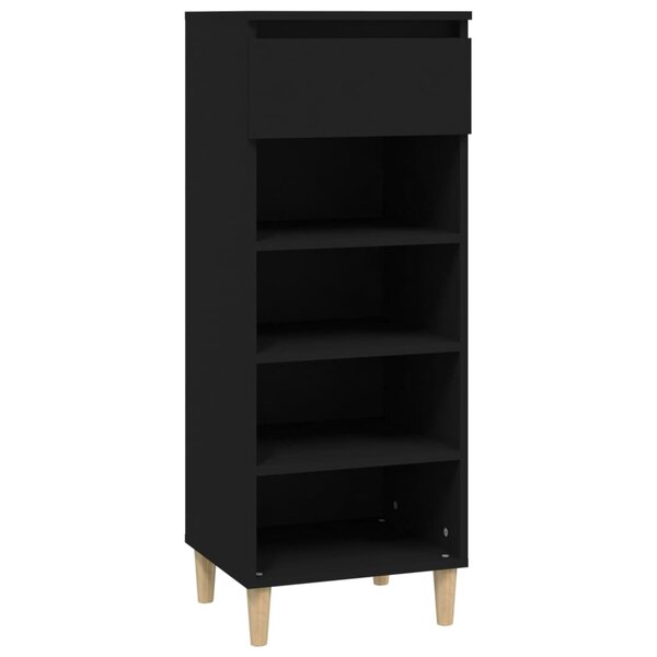 vidaXL Armoire à chaussures Noir 40x36x105 cm Bois d'ingénierie