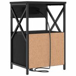 vidaXL Cabinet de chevet avec tiroir 2 Pièces Chêne noir 40 x 31 x 60 cm
