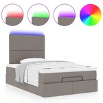 vidaXL Cadre de lit ottoman avec matelas taupe 120x200 cm tissu