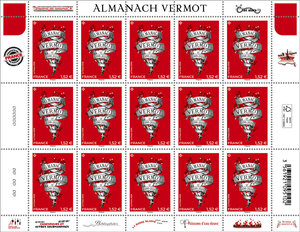 Feuille de 15 timbres - Almanach Vermot (1886-2026) - Lettre Verte