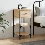 vidaXL Table de chevet chêne sonoma 34x36x70 cm bois d'ingénierie