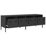 vidaXL Meuble TV noir 135x39x43 5 cm acier laminé à froid