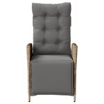 vidaXL Chaises inclinables de jardin lot de 2 avec repose-pied rotin