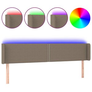 vidaXL Tête de lit à LED Taupe 183x16x78/88 cm Tissu