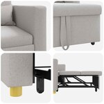 vidaXL Canapé-lit escamotable simple Gris nuage 90 x 165 x 87 cm tissu