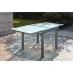 Table Molvina : table de jardin extensible 8 personnes en aluminium