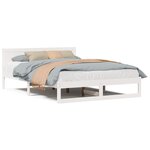 vidaXL Cadre de lit Blanc Bois de pin massif 160 x 200 cm Durable