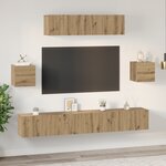 vidaXL Ensemble meuble TV 7 Pièces chêne artisanal 80 x 30 x 30 cm