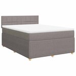 vidaXL Sommier à lattes de lit avec matelas Taupe 140x190 cm Tissu