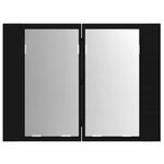 vidaXL Armoire à miroir de salle de bain LED Noir 60x12x45 Acrylique