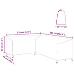 vidaXL Housse pour mobilier d'extérieur 260 x 210 x 80 cm