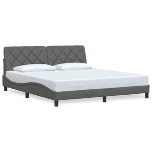 vidaXL Cadre de lit sans matelas gris foncé 180x200 cm tissu