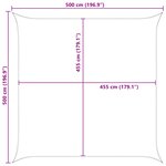 vidaXL Voile d'ombre Gris clair et blanc 5 x 5 m