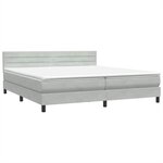 vidaXL Sommier à lattes de lit et matelas gris clair 180x220cm velours