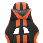 vidaXL Chaise de jeu pivotante repose-pied Noir et orange Similicuir