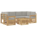 vidaXL Ensemble de canapés d'extérieur 7 Pièces Blanc et gris clair