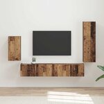 vidaXL Ensemble meuble TV 4 Pièces Bois ancien Bois d'ingénierie