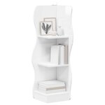 vidaXL Étagère d'angle avec étagère Blanc brillant 34 x 33 x 102 cm