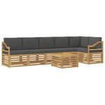 vidaXL Ensemble de canapés d'extérieur 7 Pièces Blanc et anthracite