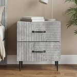 vidaXL Cabinet de chevet avec tiroir Gris béton 43 x 34 5 x 47 5 cm