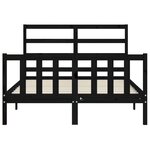 vidaXL Cadre de lit sans matelas noir 140x190 cm bois de pin massif