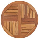 vidaXL Dessus de table Bois de teck solide Rond 2 5 cm 70 cm