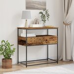 Table Console vidaXL Bois Ancien 75x40x75 cm en Bois et Acier