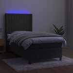 vidaXL Sommier à lattes de lit matelas LED Gris foncé 90x190cm Velours