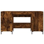 vidaXL Bureau chêne fumé 140x50x75 cm bois d'ingénierie