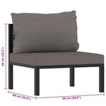 vidaXL Canapé central sectionnel et coussin Résine tressée Anthracite