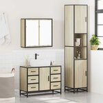 vidaXL Ensemble de meubles de salle de bain 3 Pièces chêne sonoma