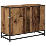 vidaXL Cabinet de salle de bain avec porte Bois Ancien 80 x 33 x 60 cm