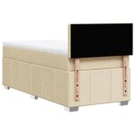 vidaXL Sommier à lattes de lit et matelas Crème 90x190 cm Tissu