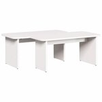 vidaXL Table basse 2 Pièces Blanc Bois massif en pin