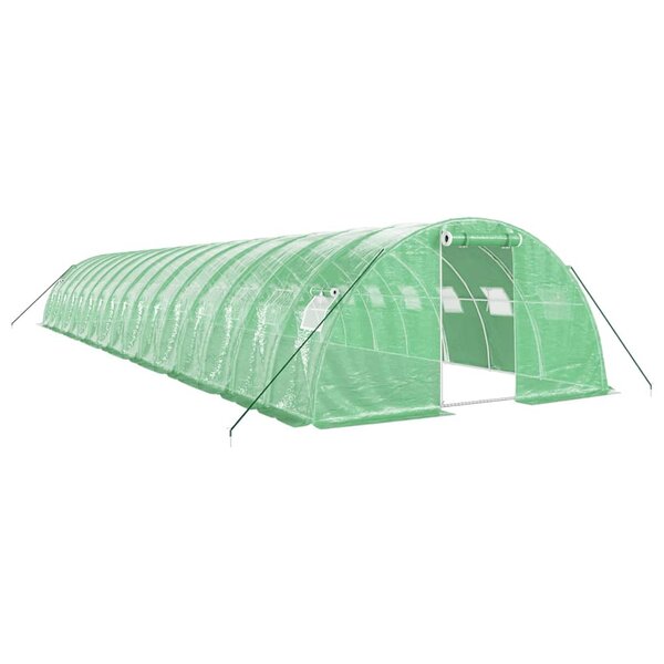 vidaXL Serre avec cadre en acier vert 64 m² 16x4x2 m