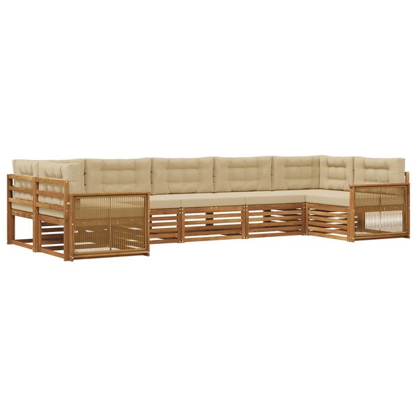vidaXL Ensemble de canapés d'extérieur 7 Pièces Naturel et Beige