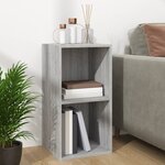 vidaXL Boîte de rangement à disques vinyle Sonoma gris 71x34x36 cm