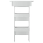 vidaXL Table bar mural Blanc Brillant 102x45x103 5cm Bois d'ingénierie
