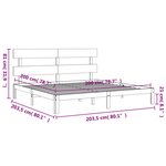 vidaXL Cadre de lit sans matelas blanc 200x200 cm bois massif de pin