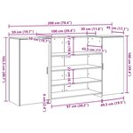 vidaXL Bureau de réception blanc 200x50x103 5 cm bois d'ingénierie