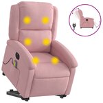 vidaXL Fauteuil inclinable de massage électrique rose velours