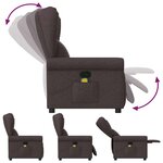 vidaXL Fauteuil de massage inclinable Marron foncé Tissu