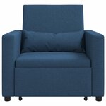 vidaXL Canapé Lit Simple avec des roues Bleu 90 x 165 x 87 cm tissu
