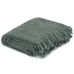 vidaXL Couverture Coton 160 x 210 cm Vert foncé