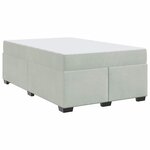 vidaXL Cadre de lit avec matelas Gris clair 120 x 190 cm Velours