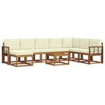 vidaXL Ensemble de canapés d'extérieur 9 pc Naturel et Crème