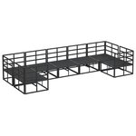vidaXL Ensemble de canapé de jardin 7 Pièces Noir Aluminium