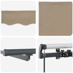 vidaXL Auvent Rétractable Beige 350 x 250 cm tissu